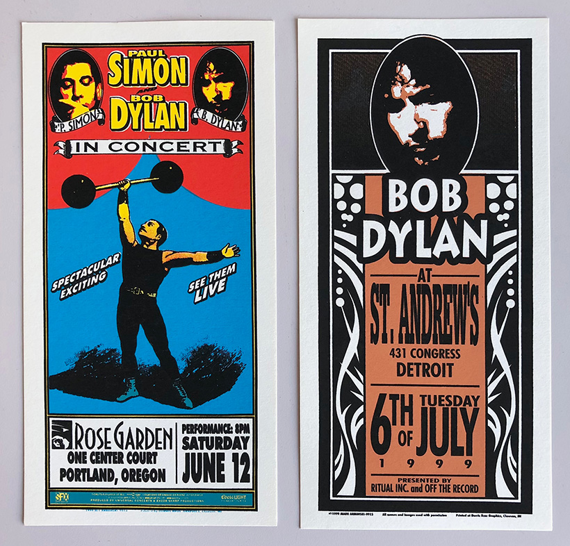 Mark Arminski - Silkscreened handbills for two Bob Dylan concerts