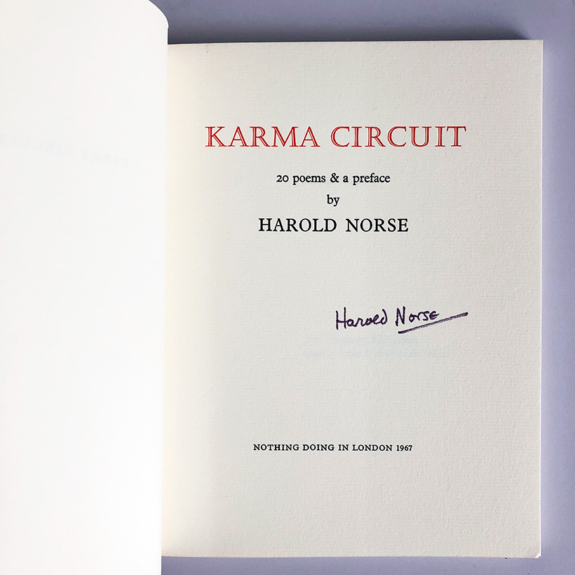 Harold Norse – Karma Circuit (first printing, signed)