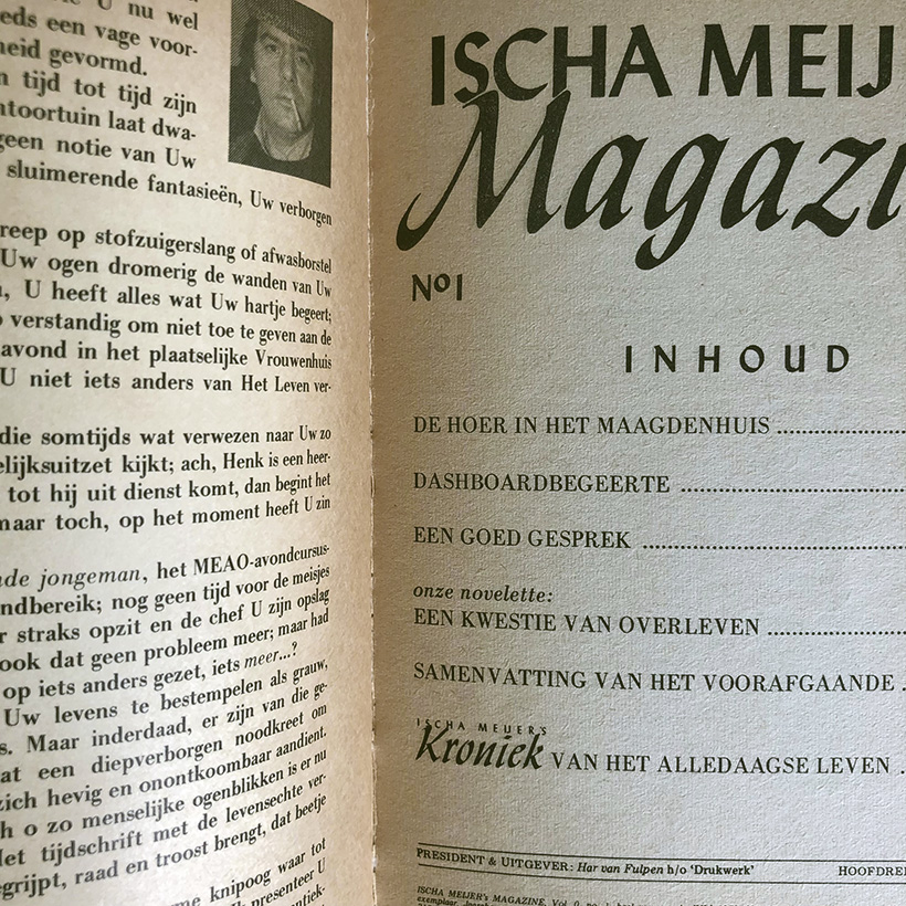 New Collectible: Ischa Meijer’s Magazine No 1