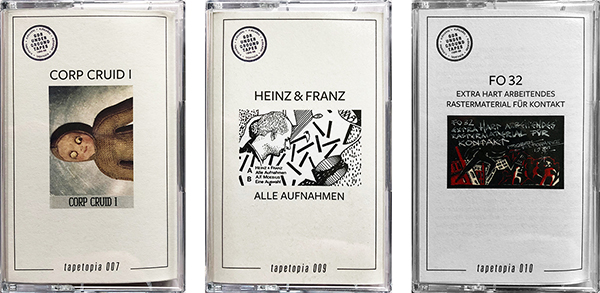 Three new cassettes in the tapetopia series from Berlin